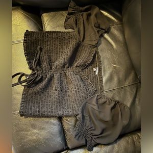 Polyester tie crop top